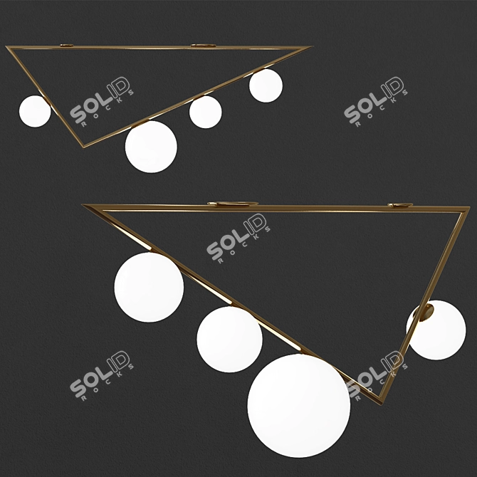 Modern Geometric Triangle Ceiling Lamp 3D model image 1