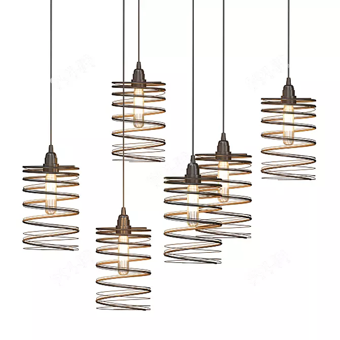 Ethereal Coil - 3-Level Cascade 3D model image 1