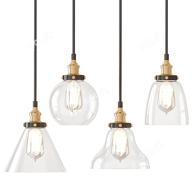 Modern Pendant Light Fixture 3D model image 1