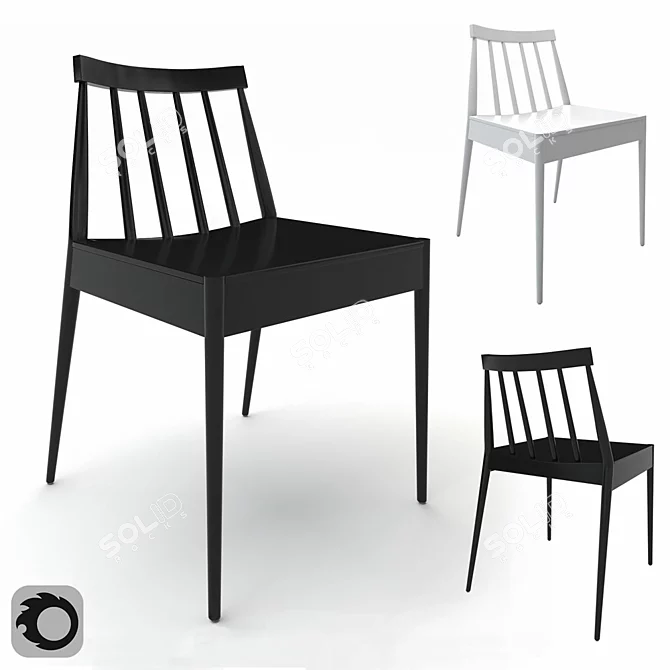 Sleek Hemstad Chair: Modern, Elegant, and Comfortable 3D model image 1