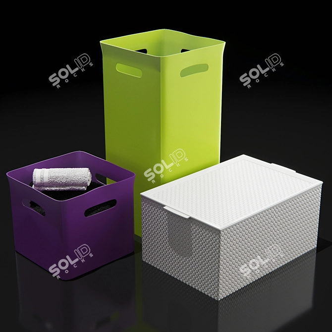 Smooth Storage Boxes & Containers 3D model image 2