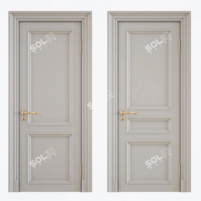 Elegant Interior Doors: Classic Design 3D model image 1