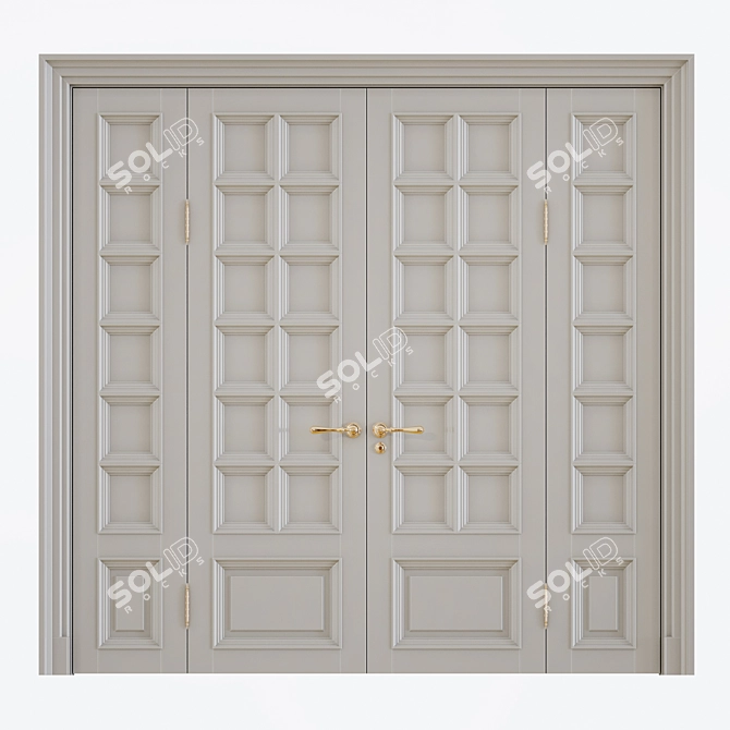 Elegant Classic Interior Doors 3D model image 1