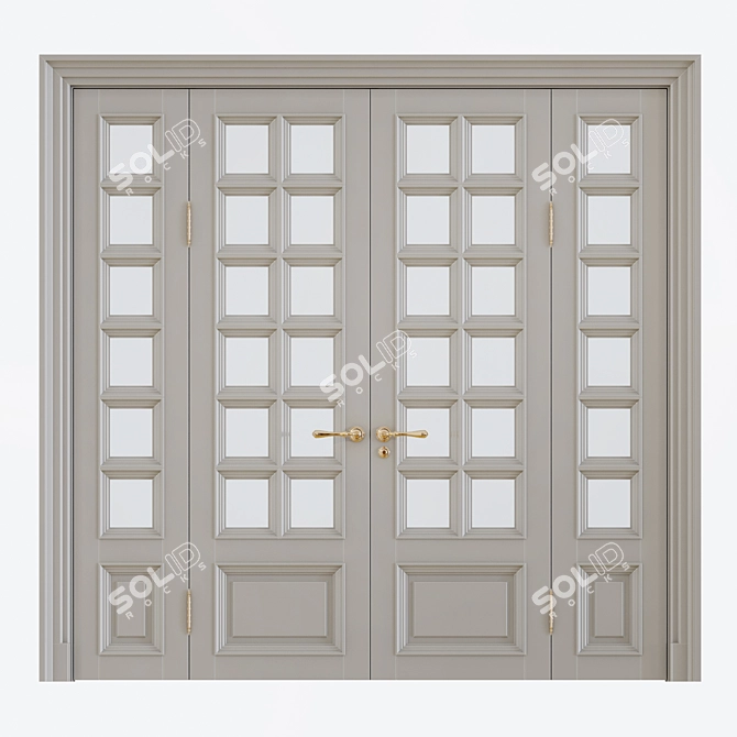 Elegant Classic Interior Doors 3D model image 2