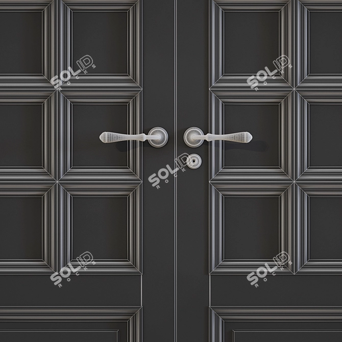 Elegant Classic Interior Doors 3D model image 3