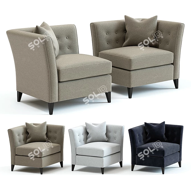 Sophisticated Bennett Armchair: High-quality 3D Model 3D model image 1