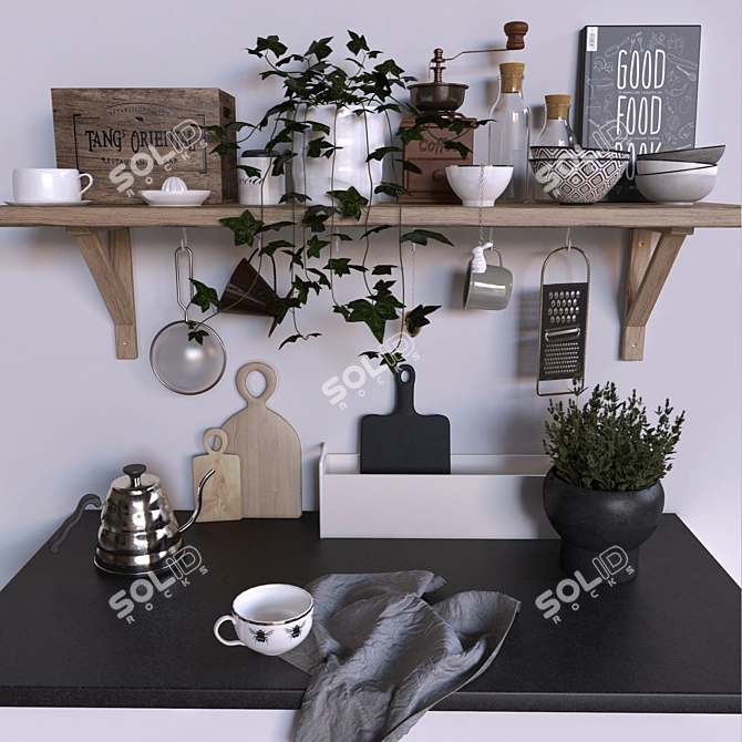 Essential Kitchen Decor Set 3D model image 1