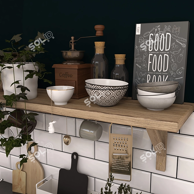 Essential Kitchen Decor Set 3D model image 3