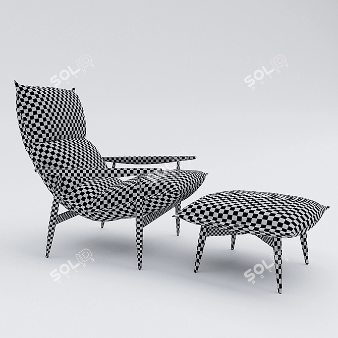 Elegant Tao Armchair 3D model image 2