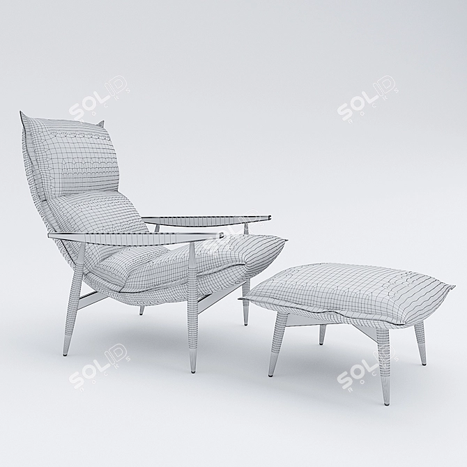 Elegant Tao Armchair 3D model image 3