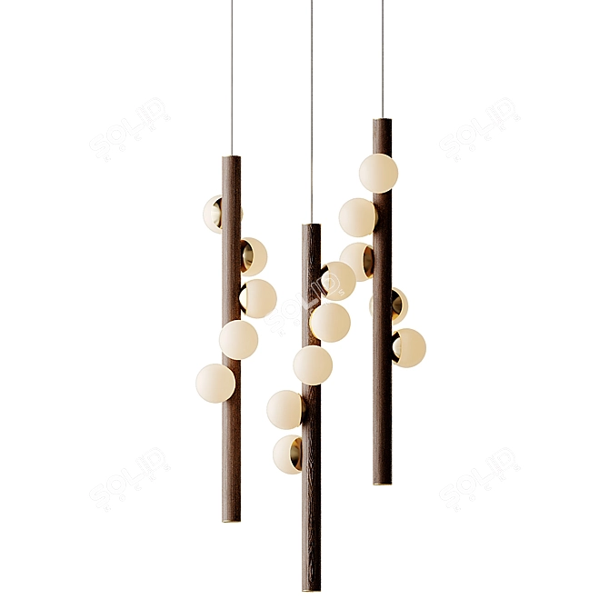 Elegant Willow Pendant Lamp 3D model image 4