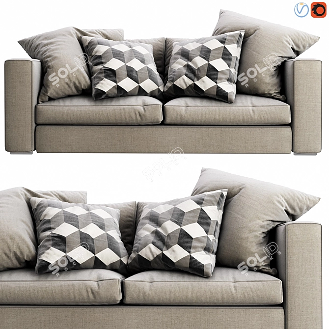 Stylish Boconcept Cenova Sofa 3D model image 1