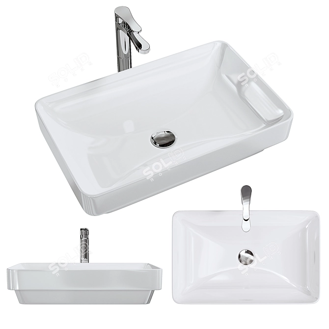 GSI Washbasin Color-elements: Stylish & Functional 3D model image 1
