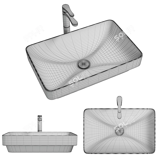 GSI Washbasin Color-elements: Stylish & Functional 3D model image 2