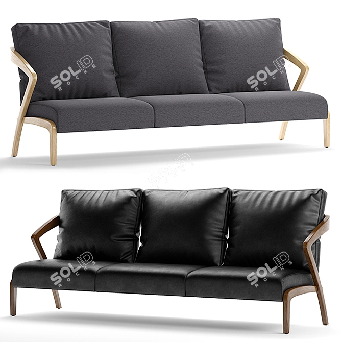 Hemonides Lounge Sofa: Sleek and Stylish 3D model image 1