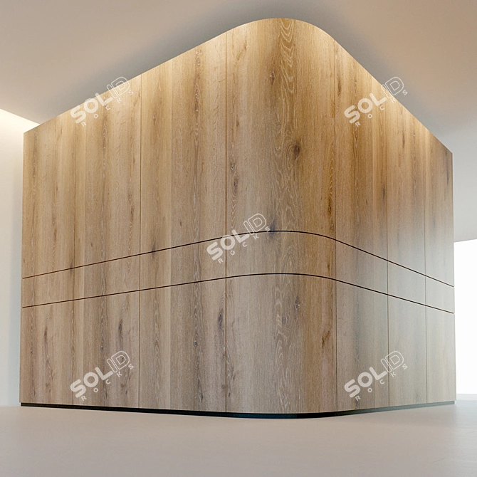 Wooden 3D Wall Panel - Decorative and Light 3D model image 2