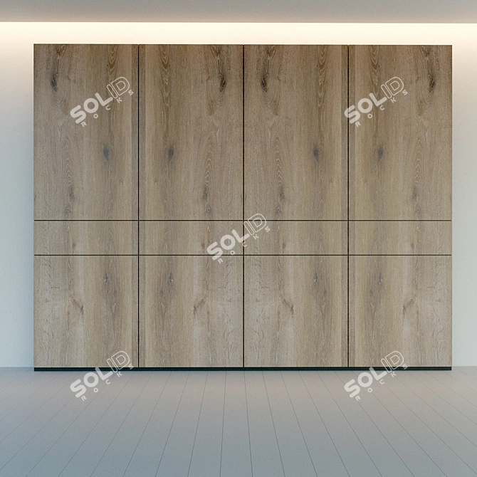 Title: Wooden 3D Panel: Decorative Wall Art 3D model image 2