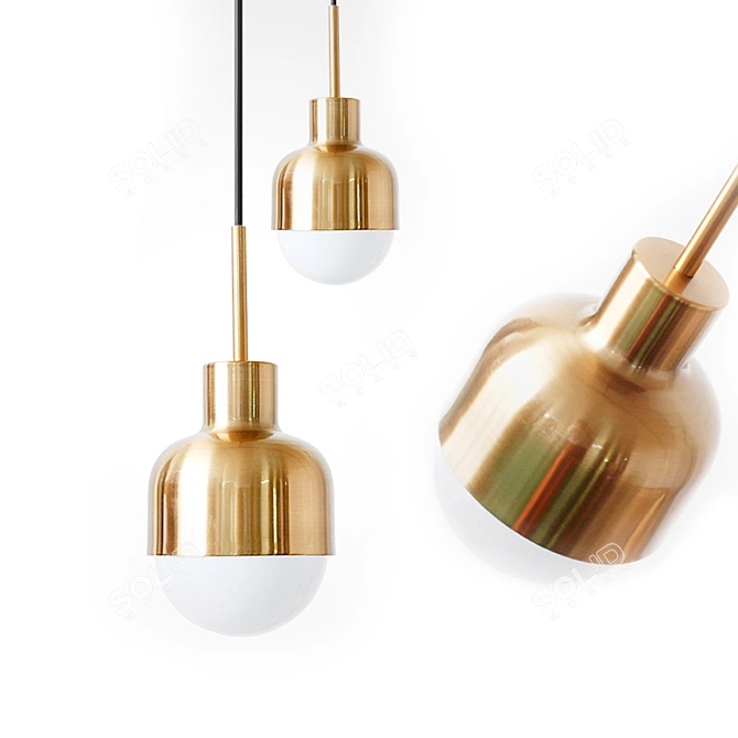 Scandi Brass Pendant: Minimalist Elegance 3D model image 1