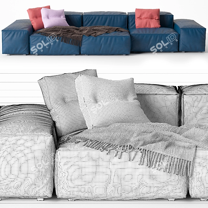 Luxurious Living: Extrasoft Modular Sofa Composition 3D model image 3
