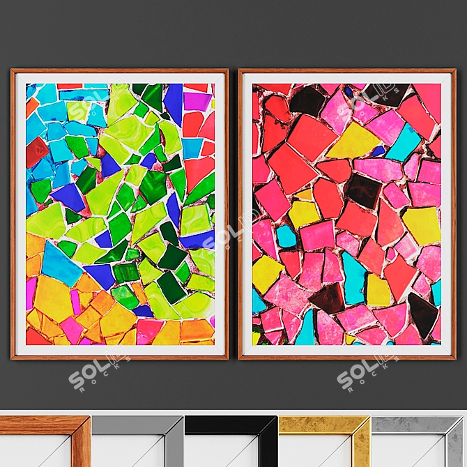 Picture Frame Set: 2 Images, 5 Frame Options 3D model image 1