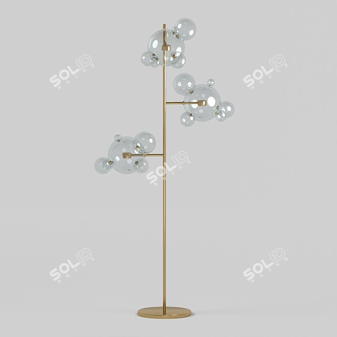 Modern Brass Glass Pendant Light 3D model image 1