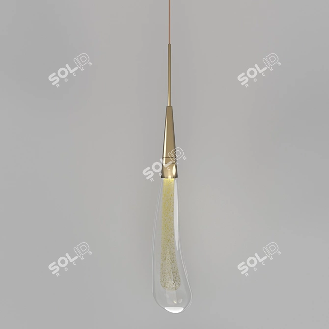 Fiery Modern Gold Pendant Light 3D model image 1