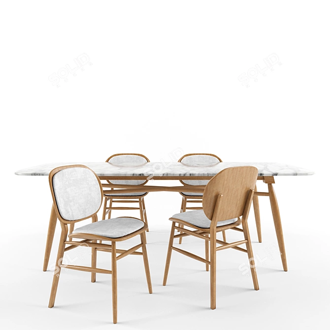Agave Dining Set: Table & Lilith Chair 3D model image 3