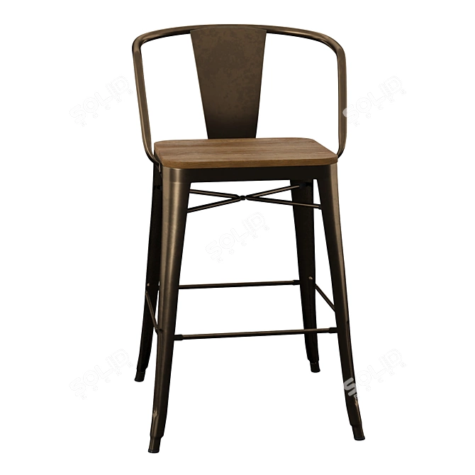 Modern Swivel Bar Stools 3D model image 1