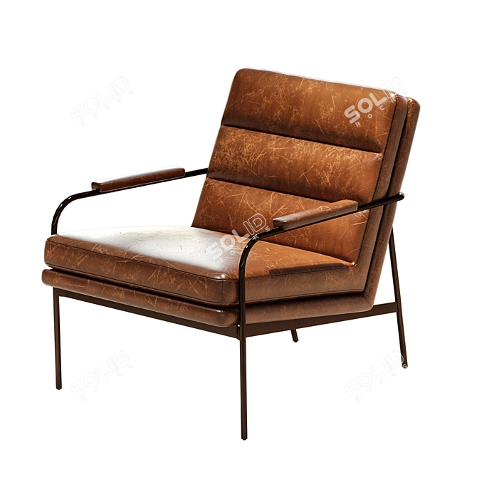 Sophisticated Camden Leather Chair 3D model image 1