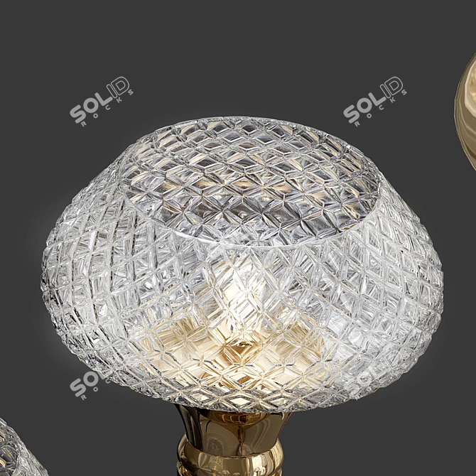 Elegant Crystal Art Deco Chandelier 3D model image 3