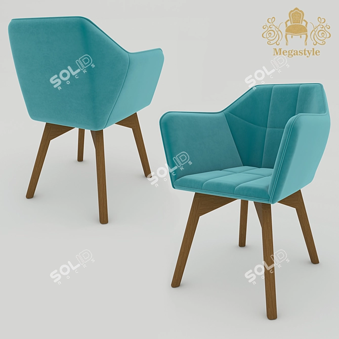 Velvet Wood OM Chair by Megastyle 3D model image 1