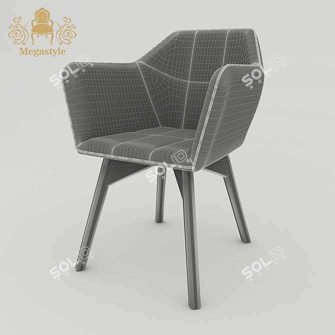 Velvet Wood OM Chair by Megastyle 3D model image 2