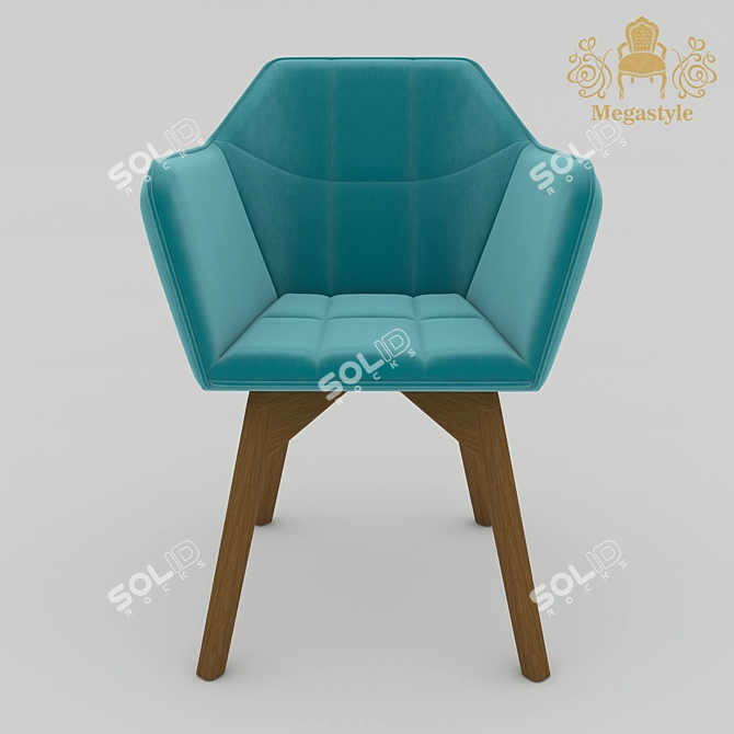 Velvet Wood OM Chair by Megastyle 3D model image 3