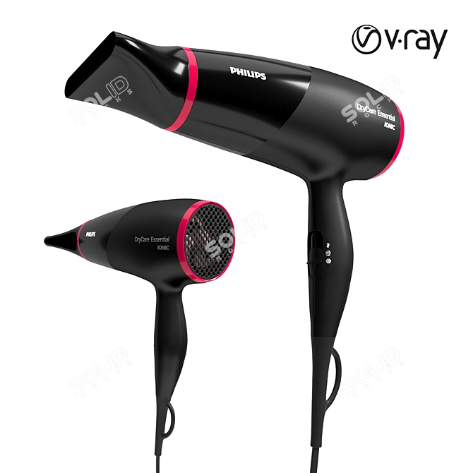 Philips Ionic Hairdryer: Drycare Essential 3D model image 1