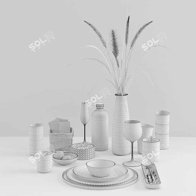 Rustic Chic: Hygge Tableware 3D model image 3