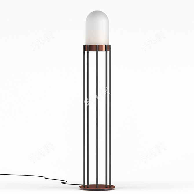 Elegant Mingardo Dome Floor Light 3D model image 1