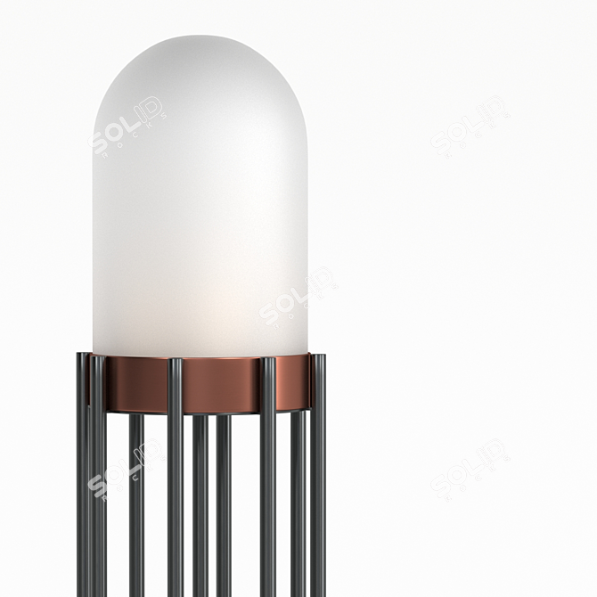 Elegant Mingardo Dome Floor Light 3D model image 2