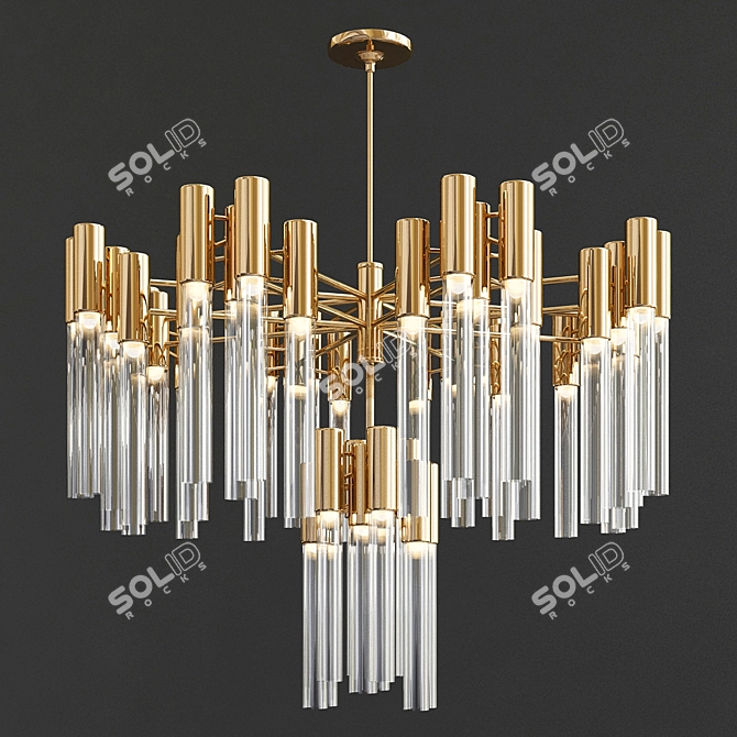 Elegant Illumination: Four Exclusive Chandelier Collection 3D model image 3