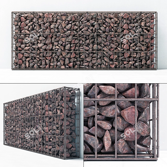 High-Quality Gabion Cage for Various Applications 3D model image 1