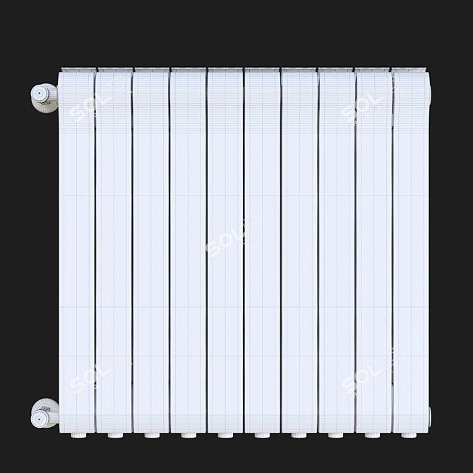 Title: Sleek White Radiator 3D model image 2