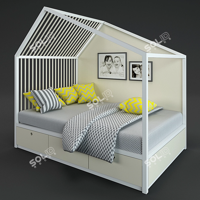 Cozy Bed House 1 3D model image 1