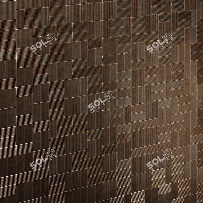 Ribbed Oxide Metal Rusty Tile 3D model image 2