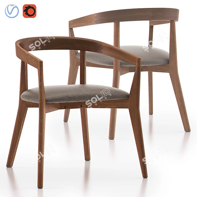 Cullen Shiitake Round Back Chair 3D model image 1