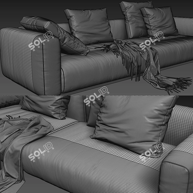 Elegant Flexform Lario Sofa 3D model image 3