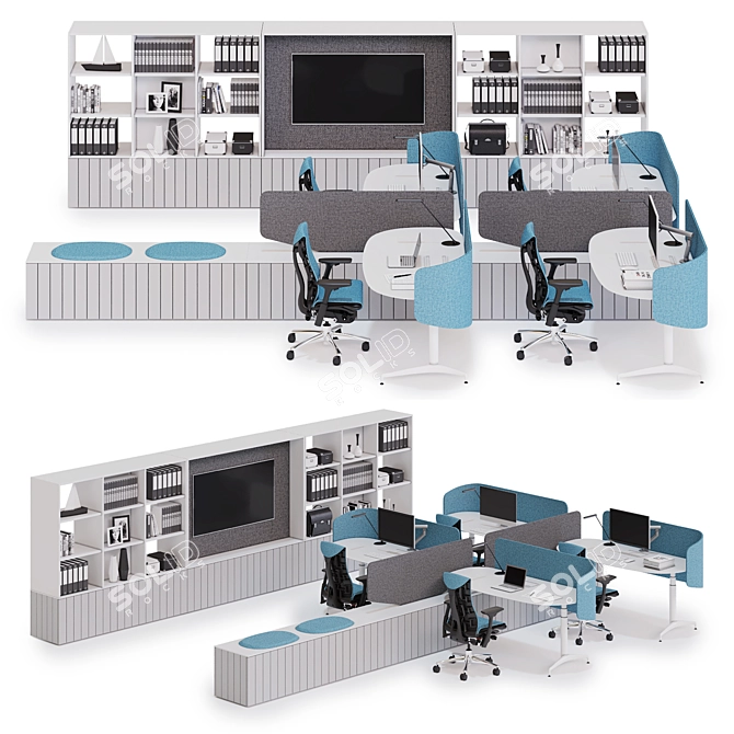 Herman Miller Locale: Ergonomic Sit-Stand Solution 3D model image 1