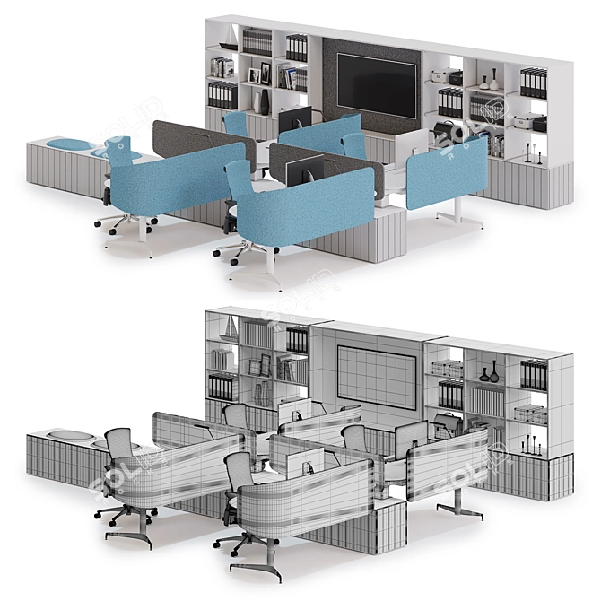 Herman Miller Locale: Ergonomic Sit-Stand Solution 3D model image 2