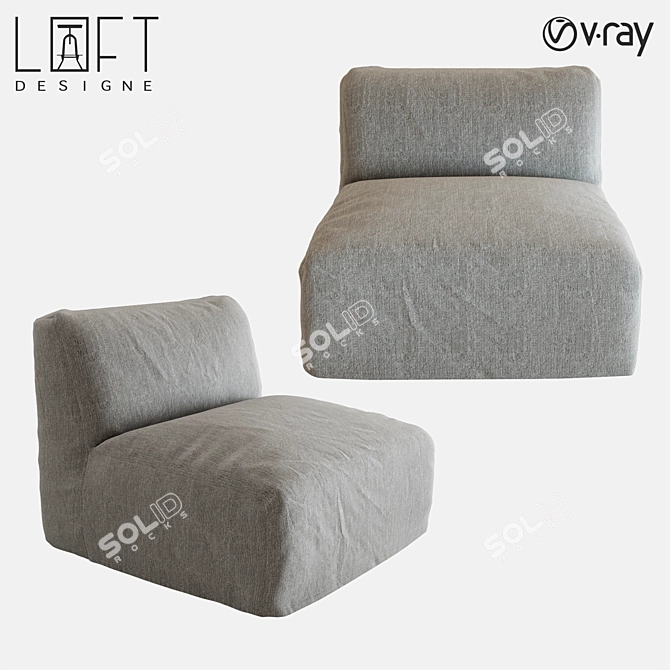 Sleek LoftDesign Sofa 1771 3D model image 1