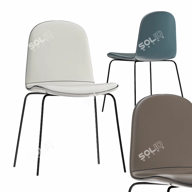 Modern White Primitivo Chair 3D model image 1