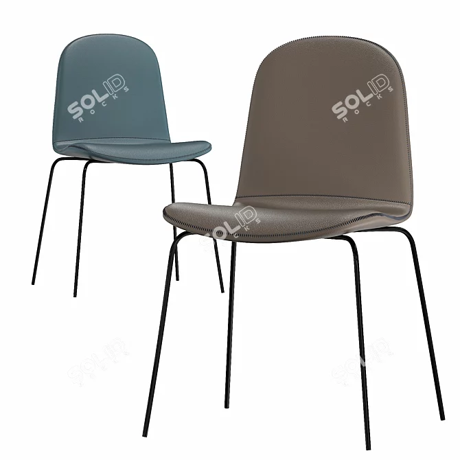 Modern White Primitivo Chair 3D model image 2