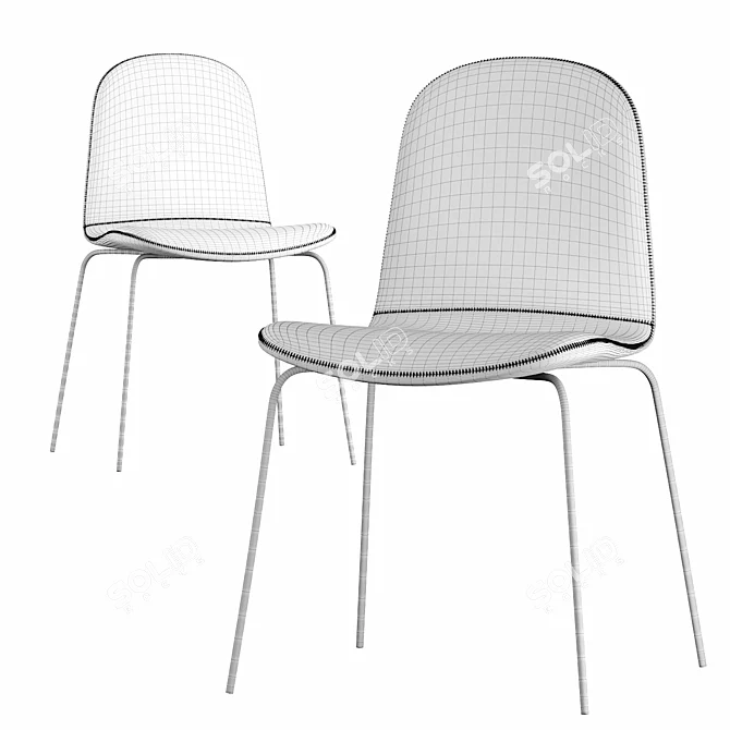 Modern White Primitivo Chair 3D model image 3